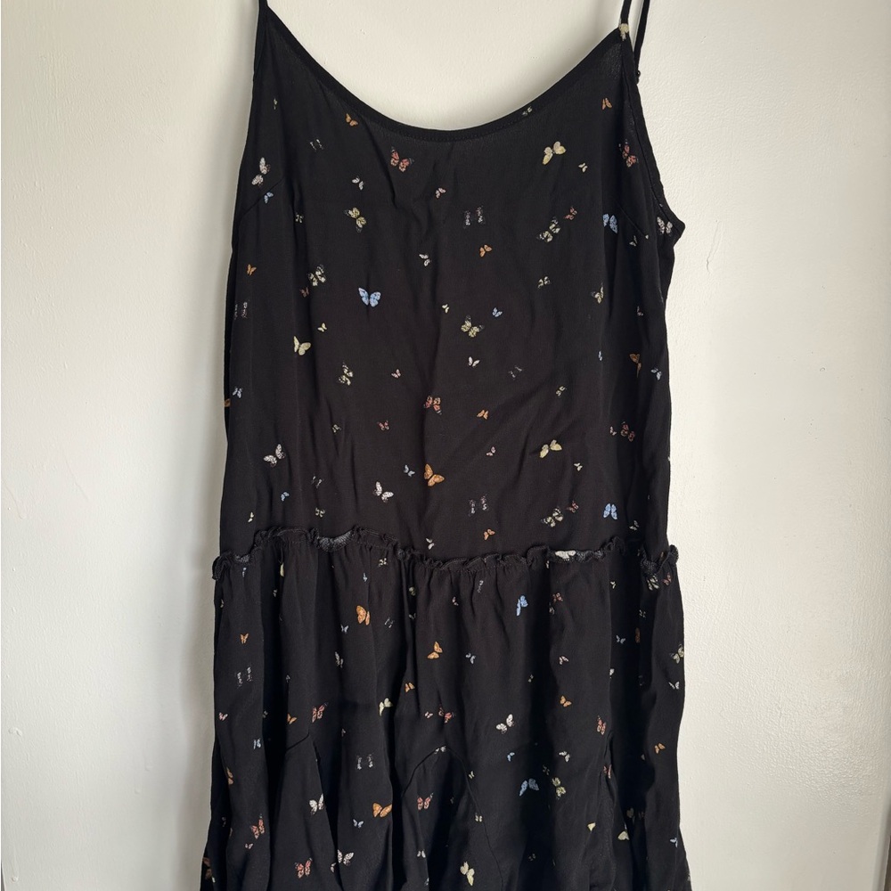 Wild Fable Black Dress with Butterfly Pattern